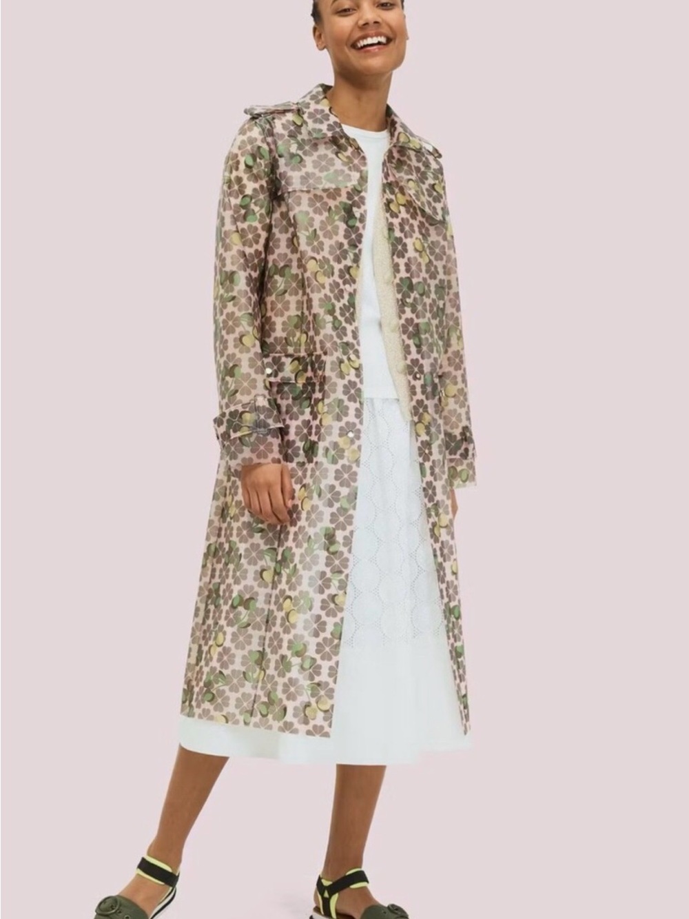 kate spade “flower cherry” trench coat